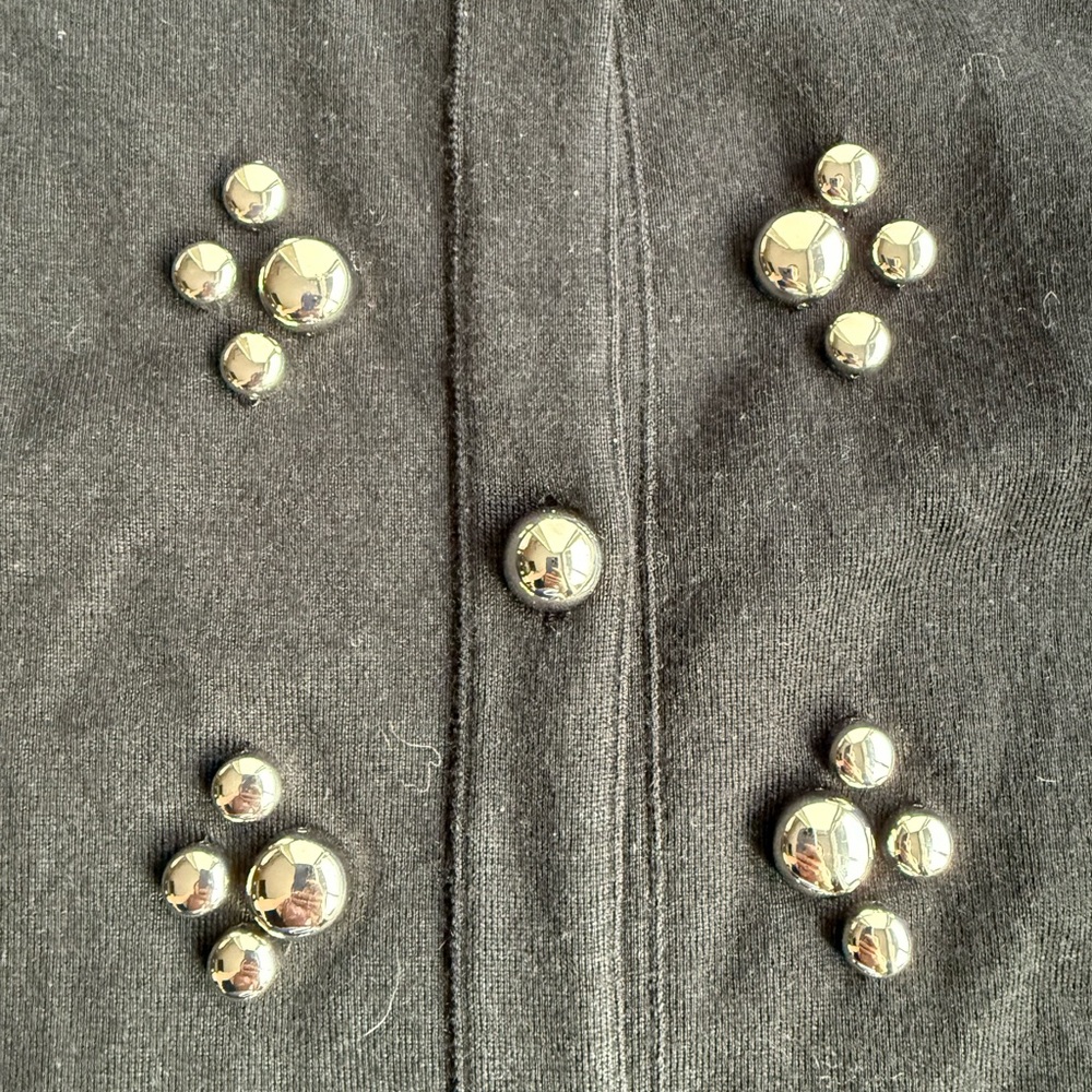 Louis Vuitton Black Cashmere Blend Cardigan Women Brass Embellishments Size M - Picture 2 of 12